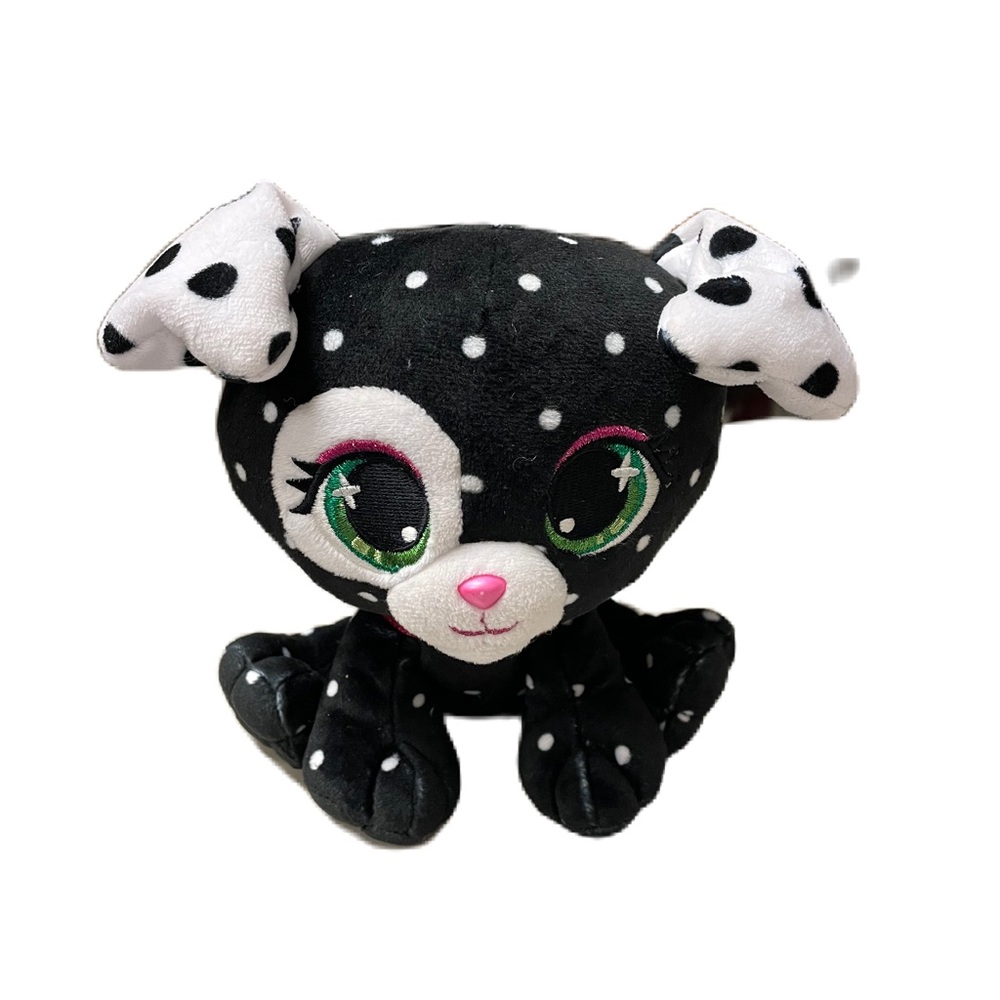 Gund P.Lushes Dottie Woofington Puppy Designer Plush Black White 6” Dots Stuffed